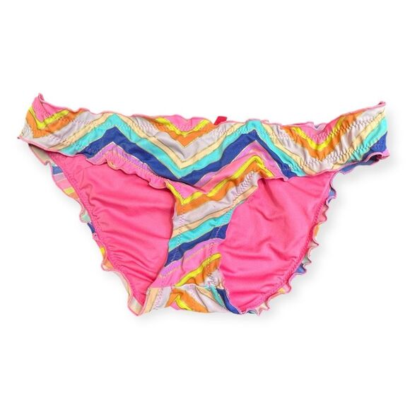 VICTORIA’S SECRET Women’s Rainbow Chevron Cheeky Bikini Bottom Size Small - Picture 2 of 6